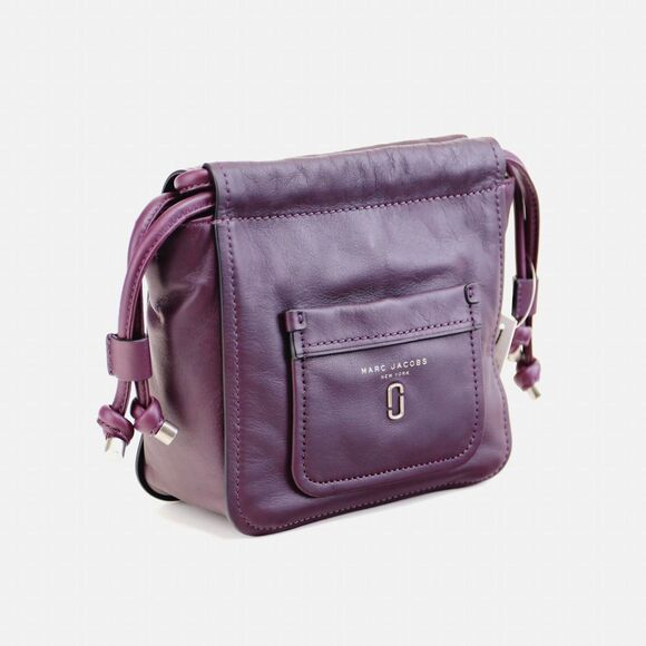 NWT Marc Jacobs Tied Up Leather Drawstring Bag in Violet Purple $395+ - Picture 6 of 12
